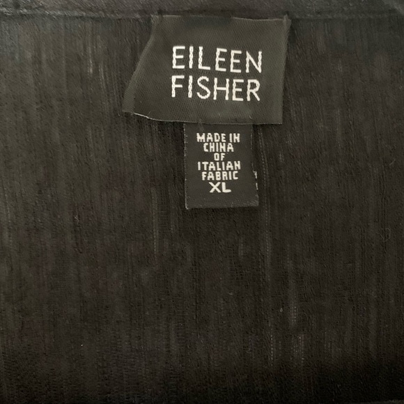 Eileen Fisher Black Linen Blend button down blouse - SZ XL - Picture 5 of 8